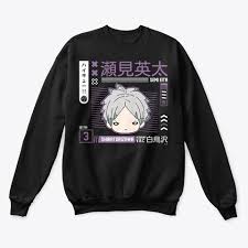 The boys' uniform consists of a white jacket, light blue dress shirt, purple tie, purple pants. Semi Eita Shiratorizawa Products From Haikyuu Tees Hoodies