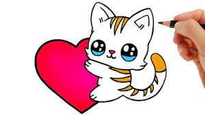 736x535 cute cat drawings tattoo ideas on kortteja. How To Draw A Cat Kawaii How To Draw A Heart Easy Youtube