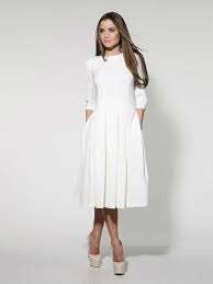 Elegant White Midi Dress Formal Pleated Wedding Gown Woman Hochzeit Kleid Standesamt Kleider Mode Kleider Hochzeit
