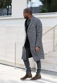 Sneaky steve cumberland mens black suede suede chelsea boots. Kanye West Wearing Grey Overcoat Black Crew Neck T Shirt Grey Skinny Jeans Dark Brown Suede Chelsea Boots Chelsea Boots Outfit Mens Winter Fashion Outfits Mens Outfits
