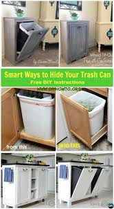 So stashing that trash bin in a cabinet seemed like a logical, aesthetically pleasing solution. 5 Smart Ways To Hide Your Kitchen Trash Can Trash Can Cabinet Diy Furniture Couch Diy Furniture Plans