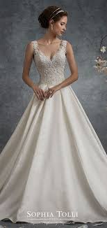 The bodice has a lace mermaid wedding dresses ivory halter bridal gown lace applique beaded bridal dress with train. Sophia Tolli Fall 2017 Wedding Dresses World Of Bridal