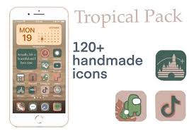 Modern Tropical Widget Ios 14 Icons In 2020 Modern Tropical Icon Widget