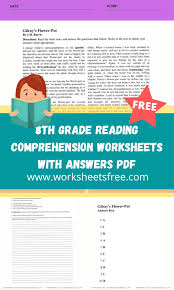 Reading comprehension worksheet for grade 1 with questions. Grade 8 Worksheets Free