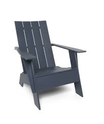 4 Slat Adriondack Chair By Loll Charcoal Grey Made In Usa Modestics Loll Outdoor Furniture Modern Adirondack Chair Outdoor Chairs