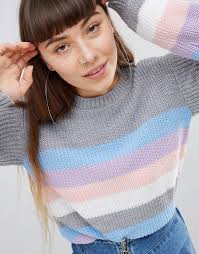 Daisy Street sweter w pastelowe paski L 40