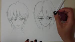 Draw the eyes vertically narrower than common anime eyes but larger than real eyes. How To Draw Male And Female Anime Face Drawing Youtube