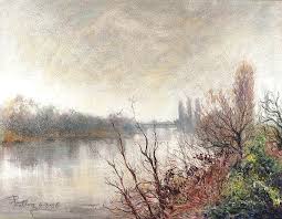 Bords De Vienne Touraine 1986 25 59 In X 20 08 In Dry Pastel Pierre Vallon