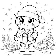 Kawaii Christmas Robot Joy - Coloring.app