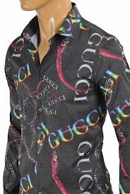 Mens Designer Clothes Gucci Mens Dress Shirt With Logo