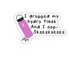 I Dropped My Hyrdo Flask And I Oop Sksksk Sticker And I Oop Sksksk Flask And I Oop