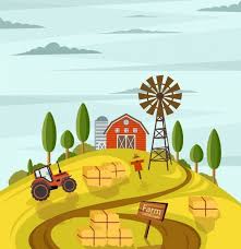 Agriculture Farm Drawing Multicolored Cartoon Design Agriculture Design Cartoon Design Drawings