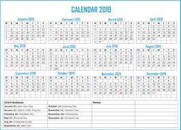 2019 Holidays Calendar Holiday Calendar Us Holiday Calendar Printable Calendar
