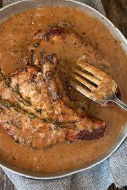 Pork Chops With Peppercorn Sauce Cooking Pork Recipes Pork Chop Dinner Pork Dinner
