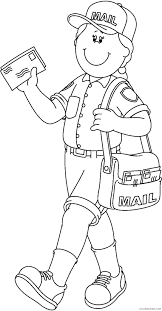 Some of the coloring pages shown here are activity in community helpers click on the coloring page to open in a new window and print. Postman Community Helpers Coloring Pages Coloring4free Coloring4free Com