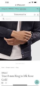 Tiffany & Co 18K Rose Gold T True 8MM Wide Ring Band Size 5.75 MSRP $3450
