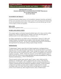 Confined Space Program Template
