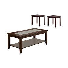Crafted with birch, pine and mahogany woods. Furniture Of America Townsend Iii Kivaha Coffee Table Dark Cherry Set Of 3
