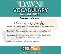 Daily Dawn News Vocabulary With Urdu Meaning 06 June 2020