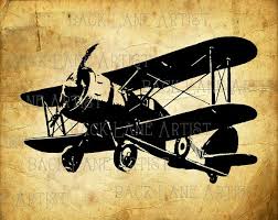 Vintage Biplane Airplane Boeing Stearman Clipart Lineart In 2020 Airplane Art Airplane Drawing Americana Art