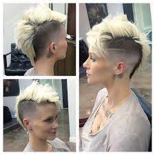 Messy Platinum Mohawk With Fade And Shaved Side Detail Short Hair Styles Hair Beauty High Fade Haircut