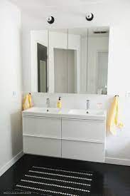 Ikea High Gloss White Master Bathroom With Ikea Godmorgon Mirrored Medicine Cabi Ikeabathroomgodmorgon Ikea Bathroom Bathroom Cabinets Ikea Bathroom Vanity