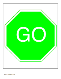 Printable Go Sign Sunday School Preschool Kids Signs Bible Songs