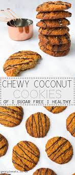 Chewy Coconut Cookies With Chocolate Drizzle I Georgie Eats Recipe Healthy Sweet Snacks Baking Recipes Healthy Healthy Dessert Recipes