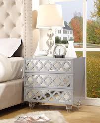 3 Drawer Mirrored Side Table Modern Lucite Acrylic Legs Mirrored Side Tables Modern Side Table Mirrored End Table
