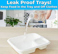 Amazon.com: Leak-Free Compostable Bagasse Nacho Trays 50 Pk. Large 2  Compartment Microwave Safe Biodegradable Sugarcane Serving Trays. Durable  Divided ...