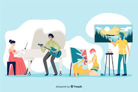 What can you do with flat design illustrations? Free Vector Artist At Work Flat Design