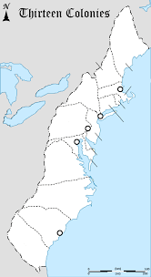 13 Colonies Map Without Names Thirteen Colonies Map For Labeling And Printing | K-5 Technology Lab