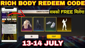 Make your own gaming logo inspired by free fire using placeit's online logo maker. Free Fire Redeem Code Today 13 July Free Fire Rich Body Lol Emote Jazz Pant Code Ff Redeem Code Youtube