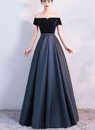 Elegant Velvet And Satin Off Shoulder Floor Length Party Dress Blue E Bemybridesmaid White Cocktail Dress Black Evening Dresses Blue Evening Gowns
