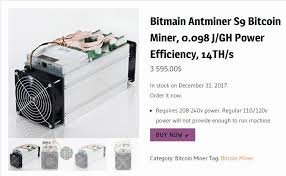 Bitmain Antminer S9 Bitcoin Miner 0 098 J Gh Power