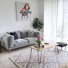 White And Grey Minimalist Living Room Ikea Nockeby Sofa Famdecorr Inredning Vardagsrum Inspo Vardagsrum