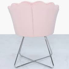 Light Pink Velvet Shell Back Dining Chair Armchair With Chrome Legs Picture Perfect Home A pink dressing table chair is just what you need! light pink velvet shell back dining chair armchair with chrome legs