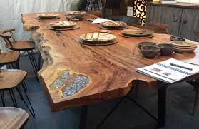 8'l x 44w x 30h this dining table is a dancing grains woodworks original design. Blue Moon Furniture Authentically Sculpted Wood Furniture