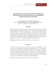 © © all rights reserved. Pdf Pengaruh Influencer Marketing Sebagai Strategi Pemasaran Digital Era Moderen Sebuah Studi Literatur