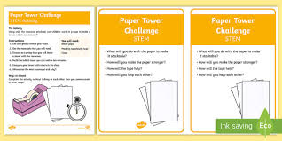 Take a card and place it horizontally on top of the two apexes. Paper Tower Stem Activity And Prompt Card Pack