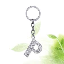 Yeahibaby Simple Stylish Letter Key Chain Metal Rhinestones Key Ring Alphabet Keychain Bag Pendant Charm Birthday Gift Letter P Amazon In Bags Wallets And Luggage