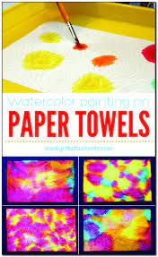 Watercolor Painting On Paper Towels Preschool Art Activities Toddler Art Painting Activities