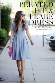 35 from shoulder petite length: Diy Friday Pleated Fit Flare Dress Tutorial Merrick S Art
