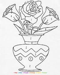 Color by number with simple addition problems: Nature Color By Number Coloring Pages Flowers Coloring Home