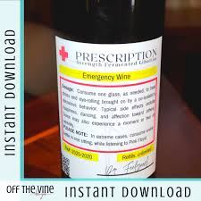 Gov available in pdf file format sufferer prescription label template download. Printable Funny Prescription Wine Label For Bottle Of Wine Etsy Wine Label Printable Funny Wine Labels Wine Label