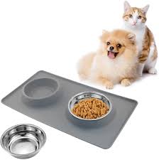 Tedgem Silikon Napfunterlage Fur Hunde Und Katzen Hundenapf Fressnapf Katzennapf Doppel Napfe Aus Edelstahl Mit Rutschfest S Hundenapf Katzennapf Hunde Futter