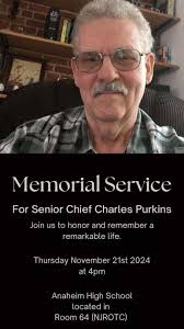 Hello everyone, thank you all for sharing my post. We will be having a  memorial service for Senior Chief. Nov 21 at 4pm in the NJROTC classroom  Please if everyone can help