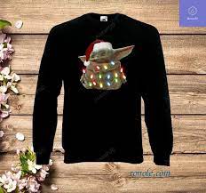 Tree Baby Yoda Funny Parody Christmas Lights Jumper Ugly Christmas Sweater Sweatshirt Ugly Sweater Christmas Sweaters Hoodie Sweater Dilacuna Store