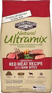 Castor Pollux Natural Ultramix Grain Free Red Meat Recipe With Raw Bites Dry Dog Food 12 Lb Bag Chewy Com Red Meat Recipes Dog Food Recipes Meat Recipes