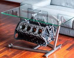 Steel Coffee Table Custom Furniture Engine Parts Table Etsy In 2020 Garage Furniture Car Part Furniture Custom Furniture
